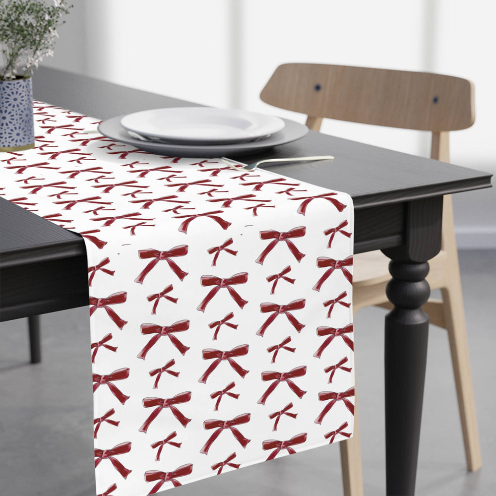 Crimson and White Paper Table Runner