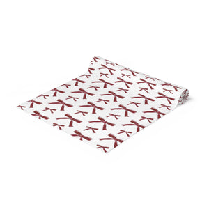 Crimson and White Paper Table Runner