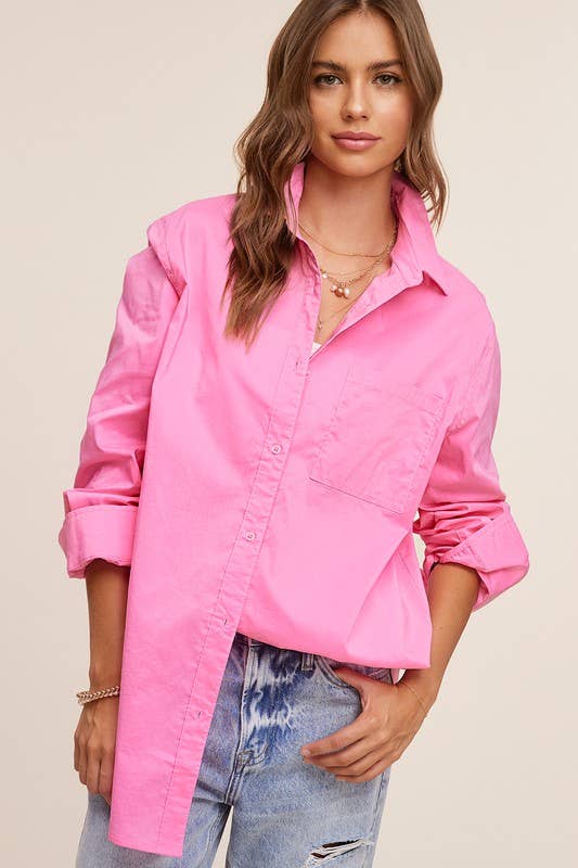 Button Down Pink Poplin Shirt